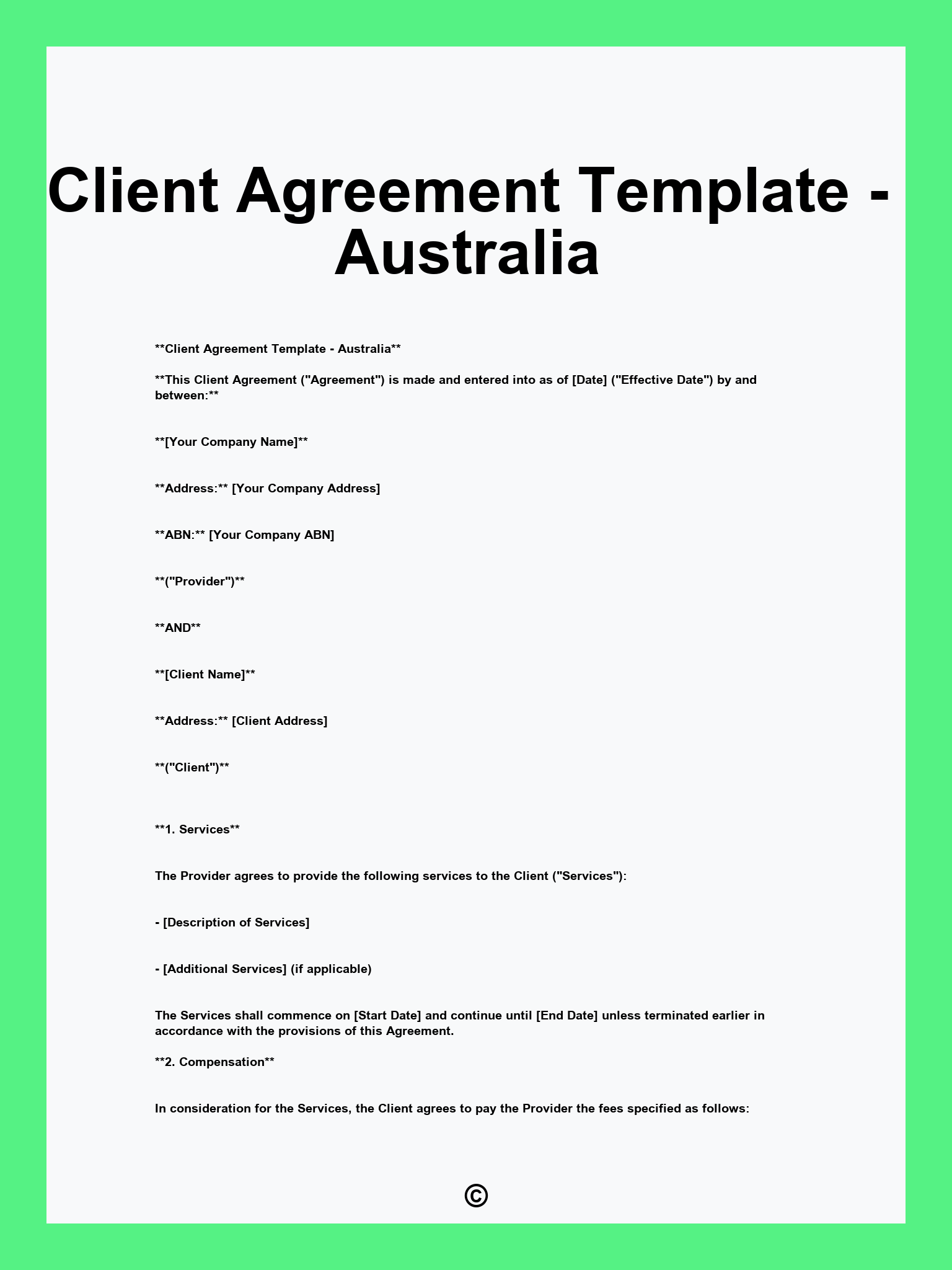 Client Agreement Template - Australia